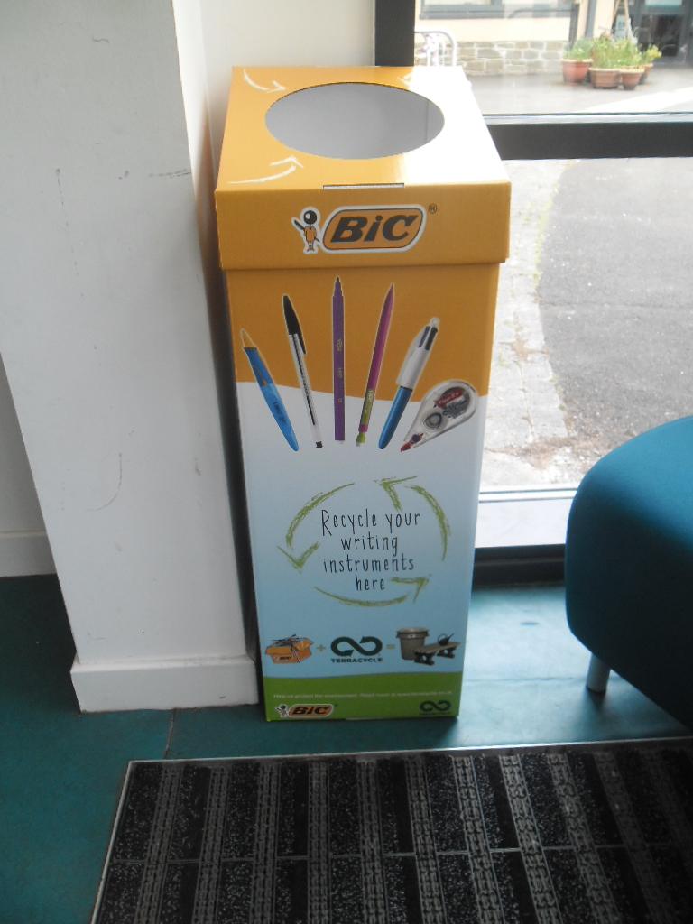 We are a community hub for pen recycling with TerraCycle..JPG